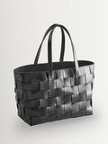 Dragon Diffusion black woven leather tote bag - British product