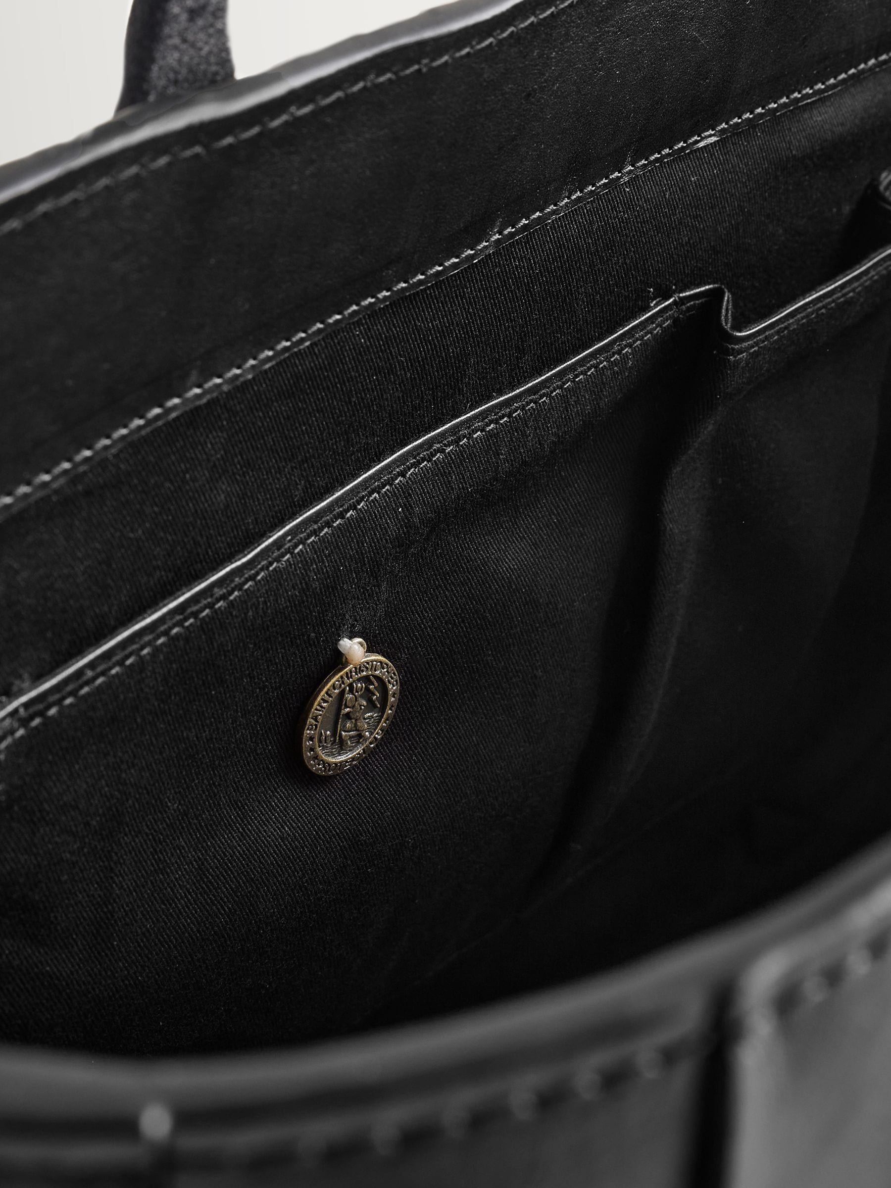 Dragon Diffusion black woven leather tote bag - British product