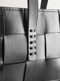 Dragon Diffusion black woven leather tote bag - British product