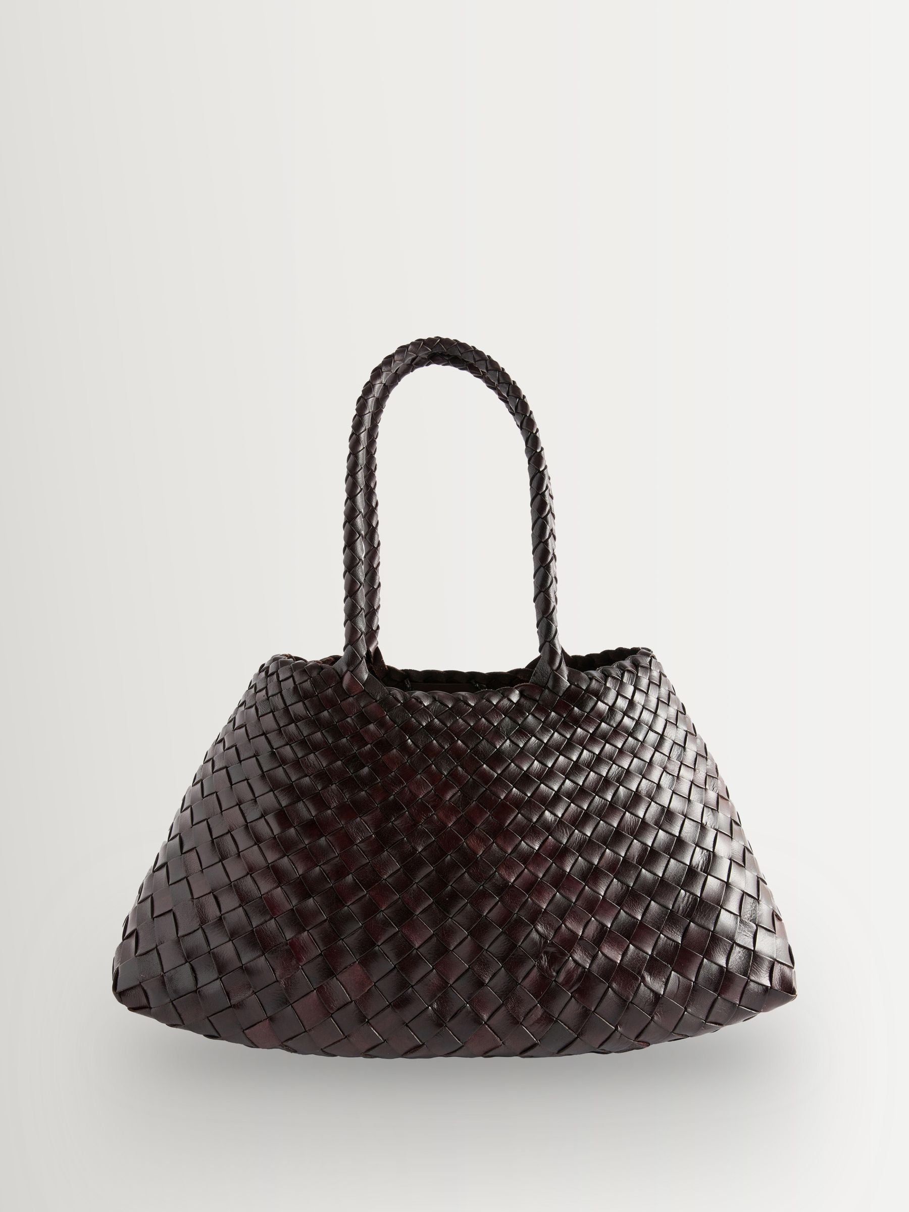 Dragon Diffusion Santa Croce large woven bag dark brown (British brand)