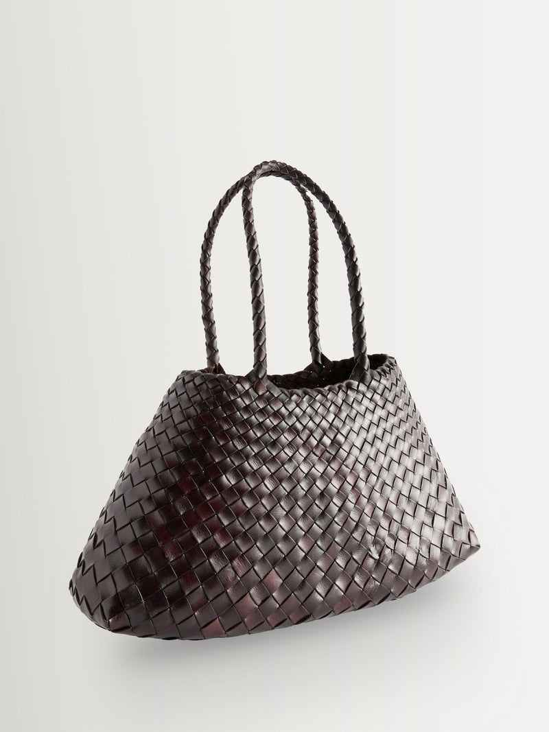 Dragon Diffusion Santa Croce large woven bag dark brown (British brand)