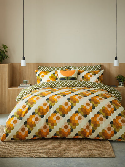 Next Orla Kiely Multi Retro Flower Stripe Duvet Cover and Pillowcase 100% Cotton Set- Buy online at McGrocer