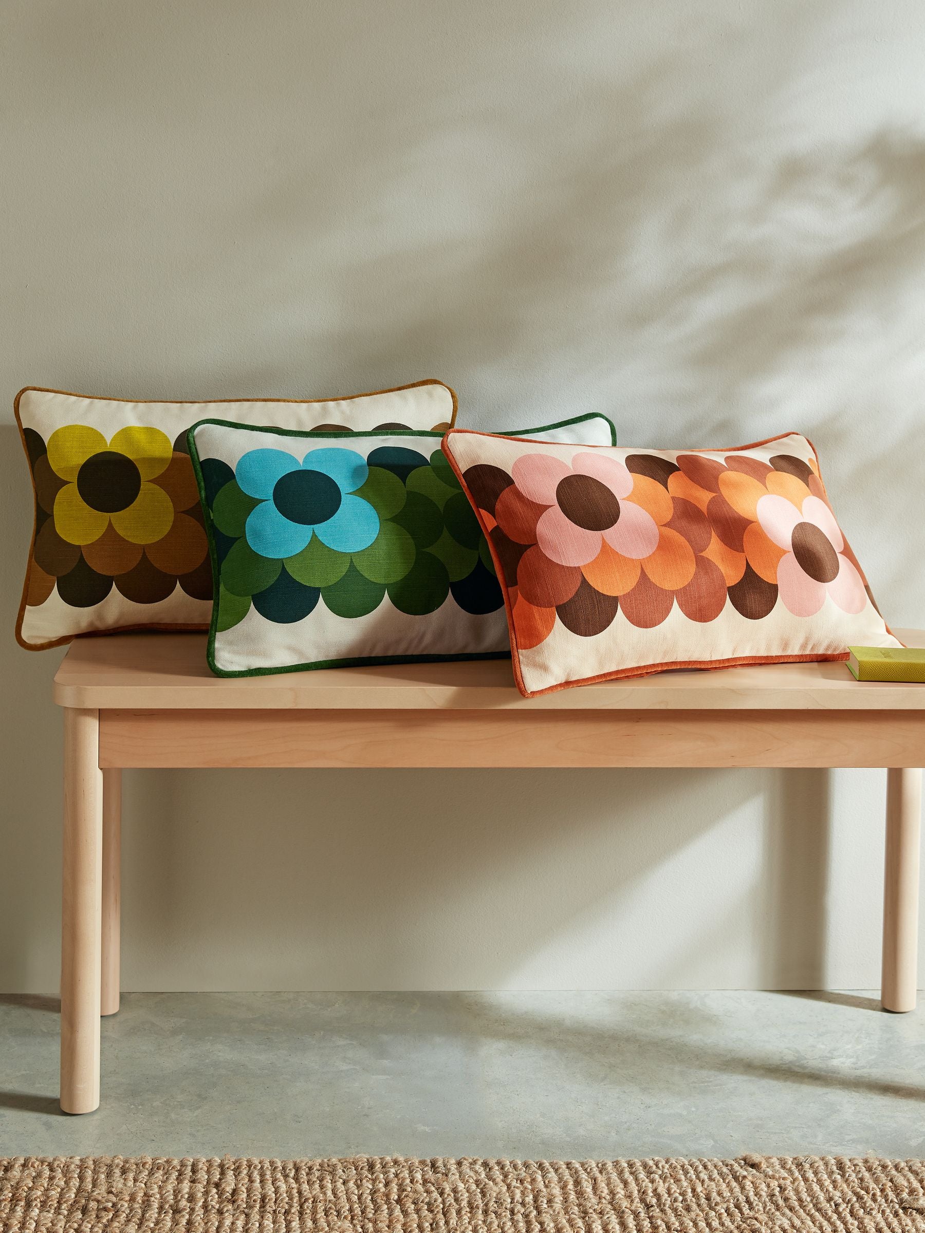 Orla Kiely retro flower stripe cushion 30x50cm - British product