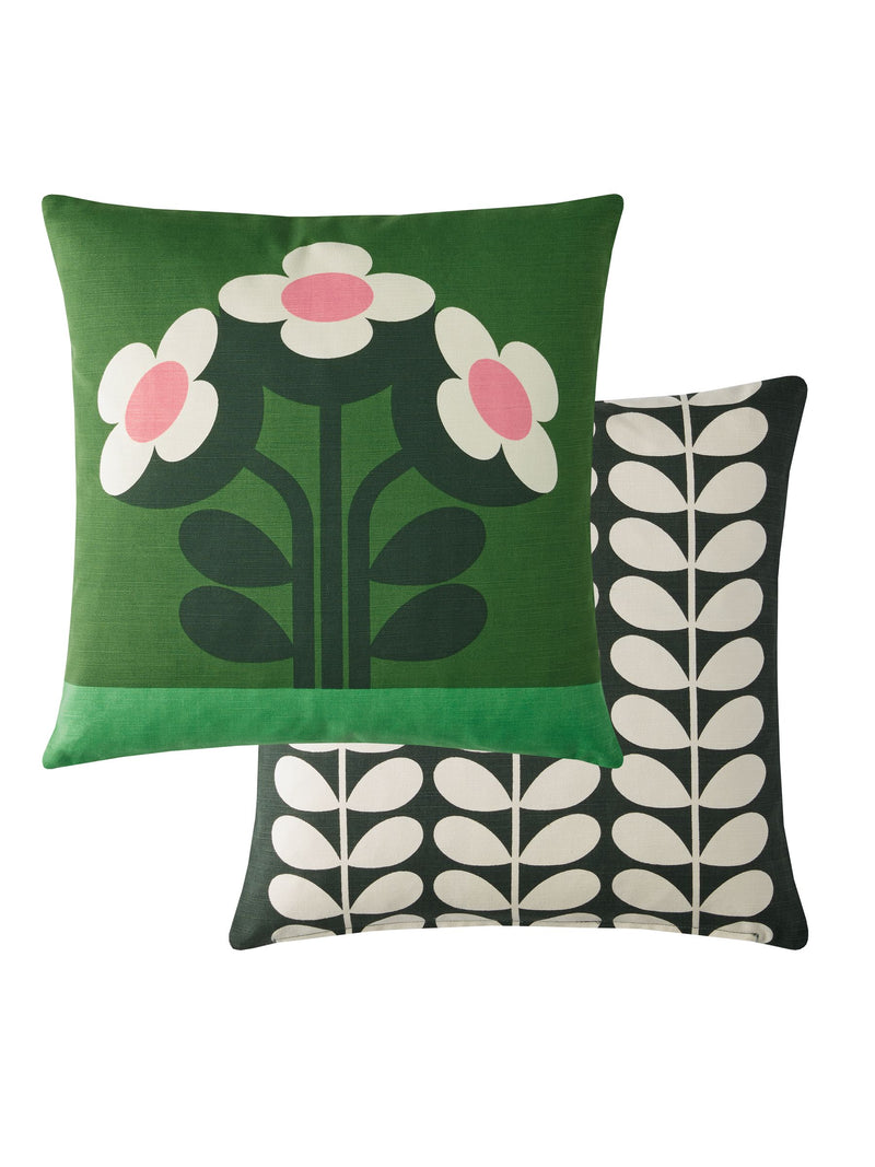 Orla Kiely Pine Green Buttercup cushion 45cm, UK version