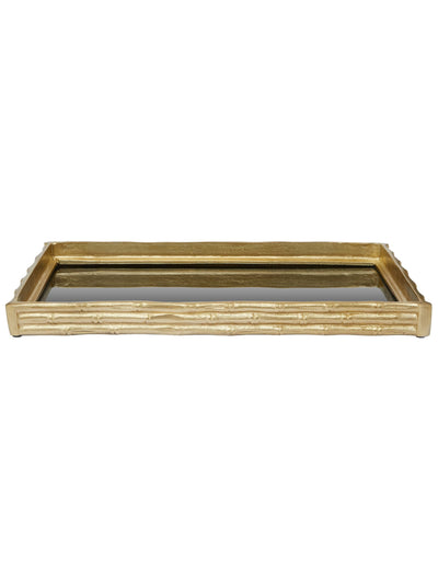 Next Fifty Five South Gold Hiba Mirrored Serving Tray 55cm x 35cm- Buy online at McGrocer