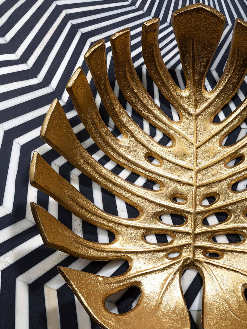 Fifty Five South gold monstera leaf dish, imported from the UK