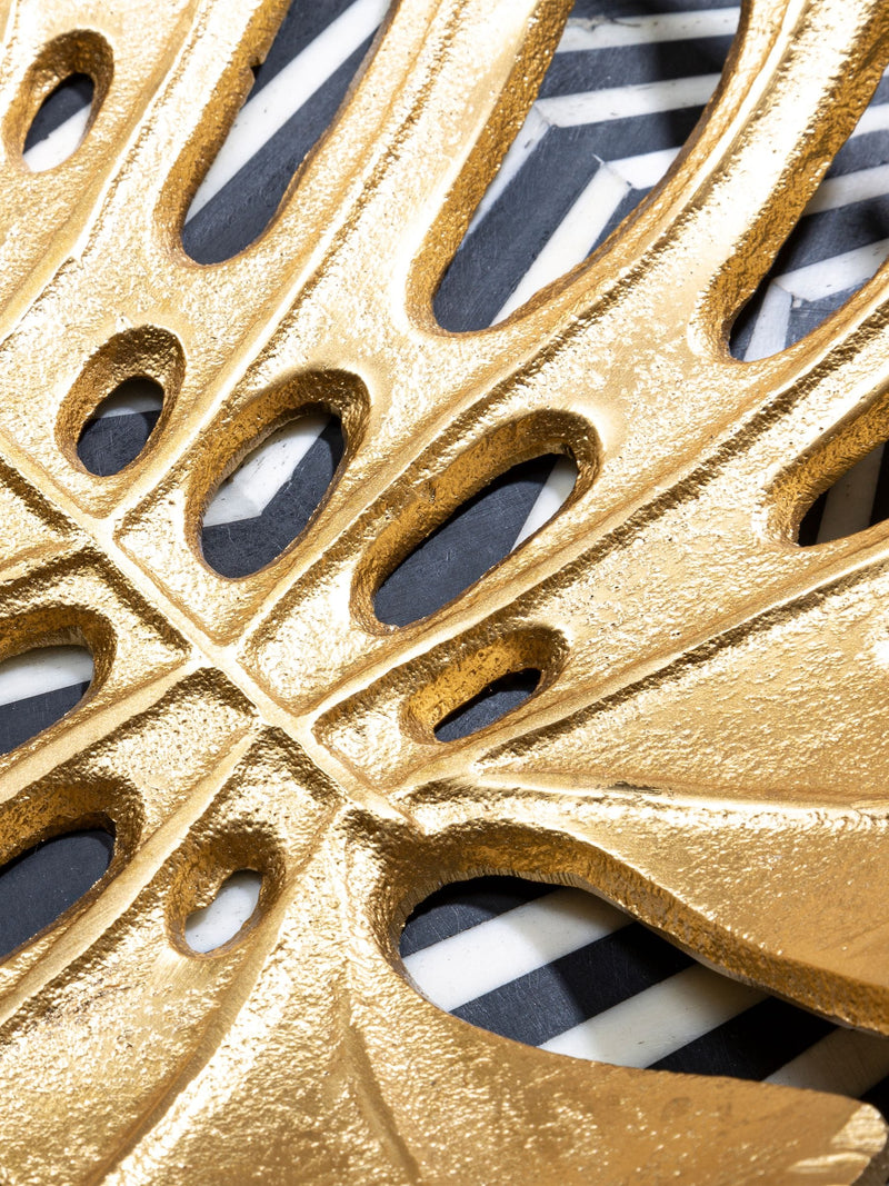 Fifty Five South gold monstera leaf dish, imported from the UK