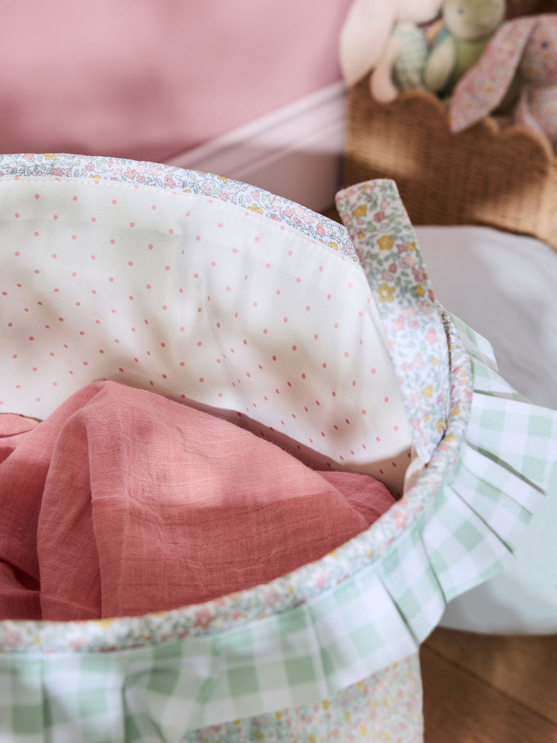 Jojo Maman Bébé quilted floral laundry basket 55cm (British brand)