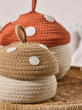 Jojo Maman Bébé natural toadstool woven rope storage baskets set of 2 (British brand)