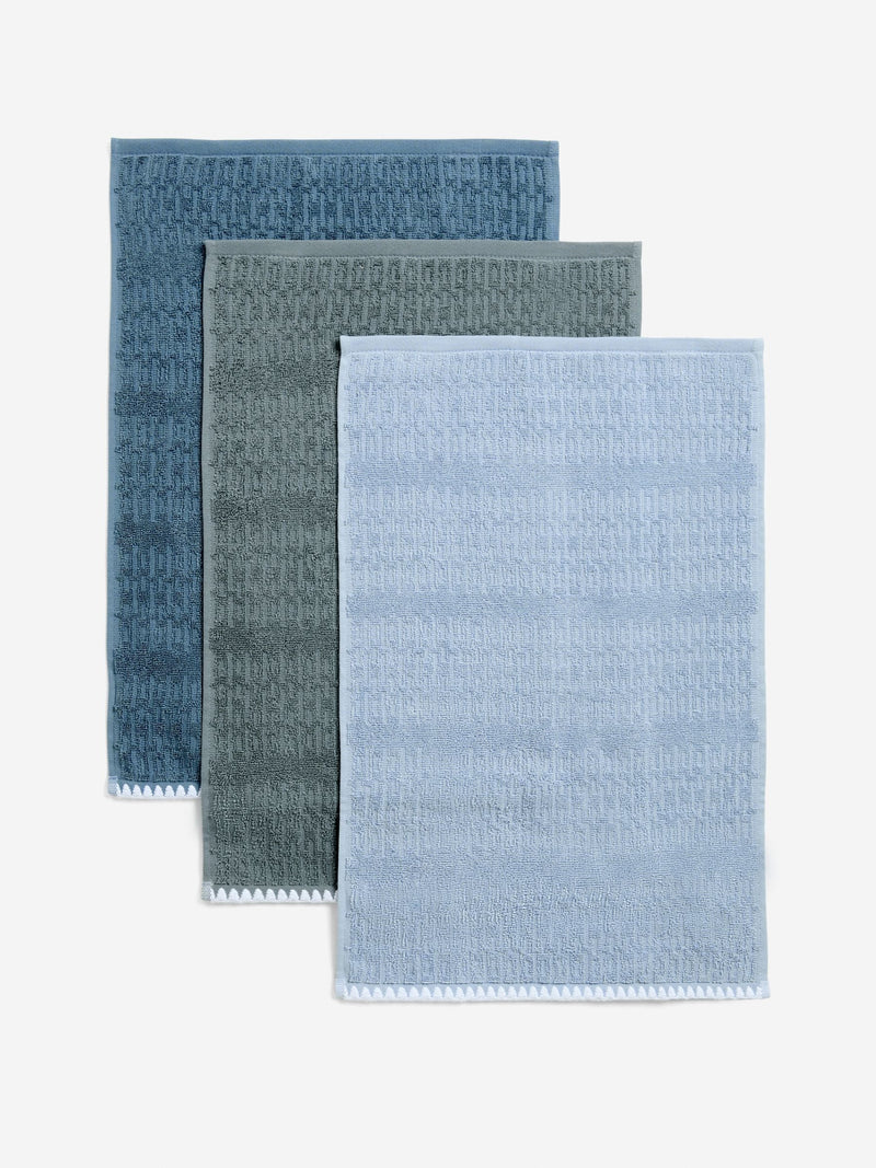 Sage green terry tea towels set of five (British brand)