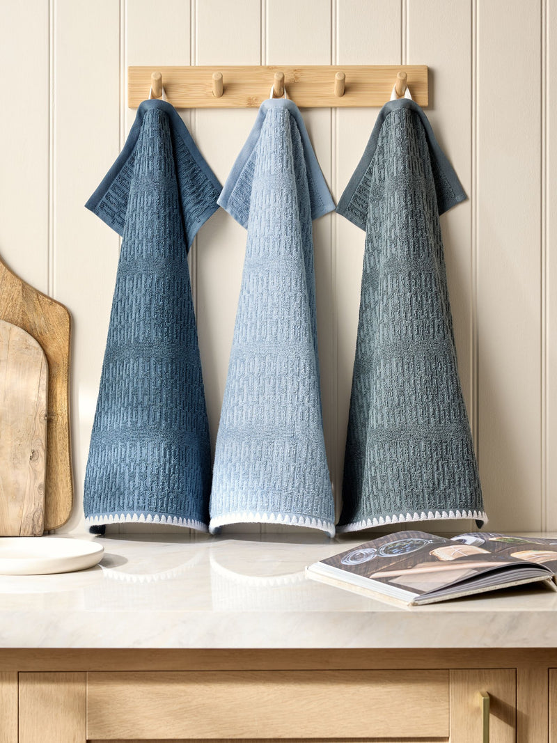 Grey terry tea towel set of five, UK version