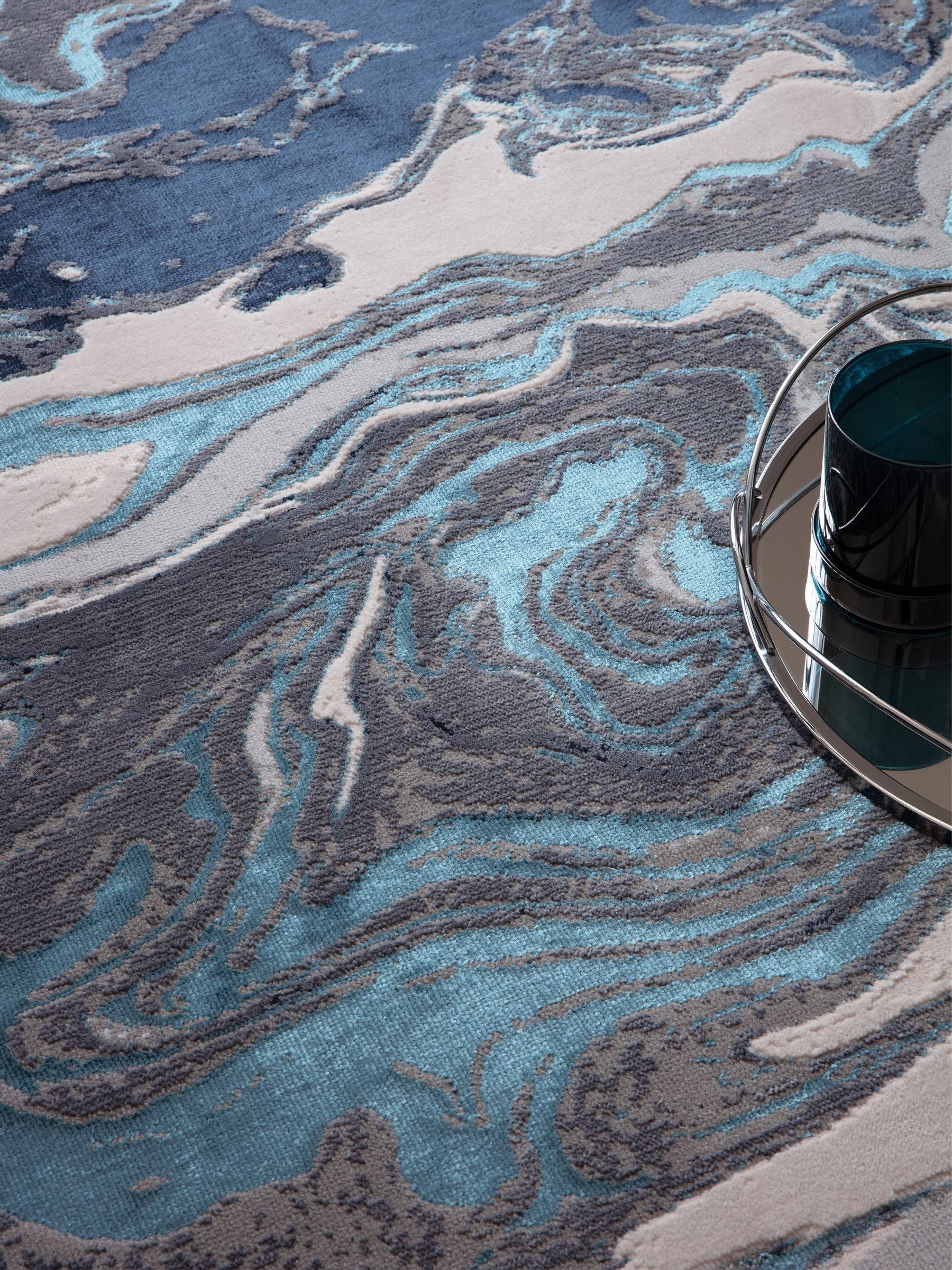 Asiatic Rugs Blue Aurora rug, imported from the UK