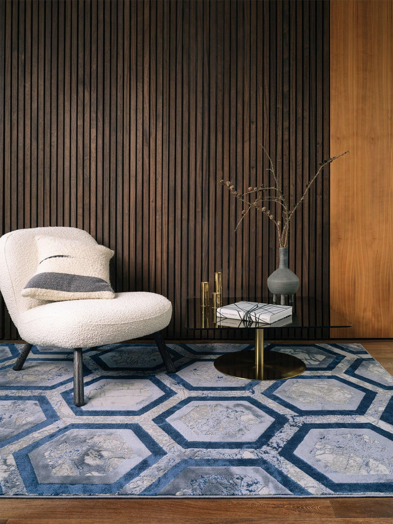 Asiatic Rugs Blue Aurora rug, imported from the UK