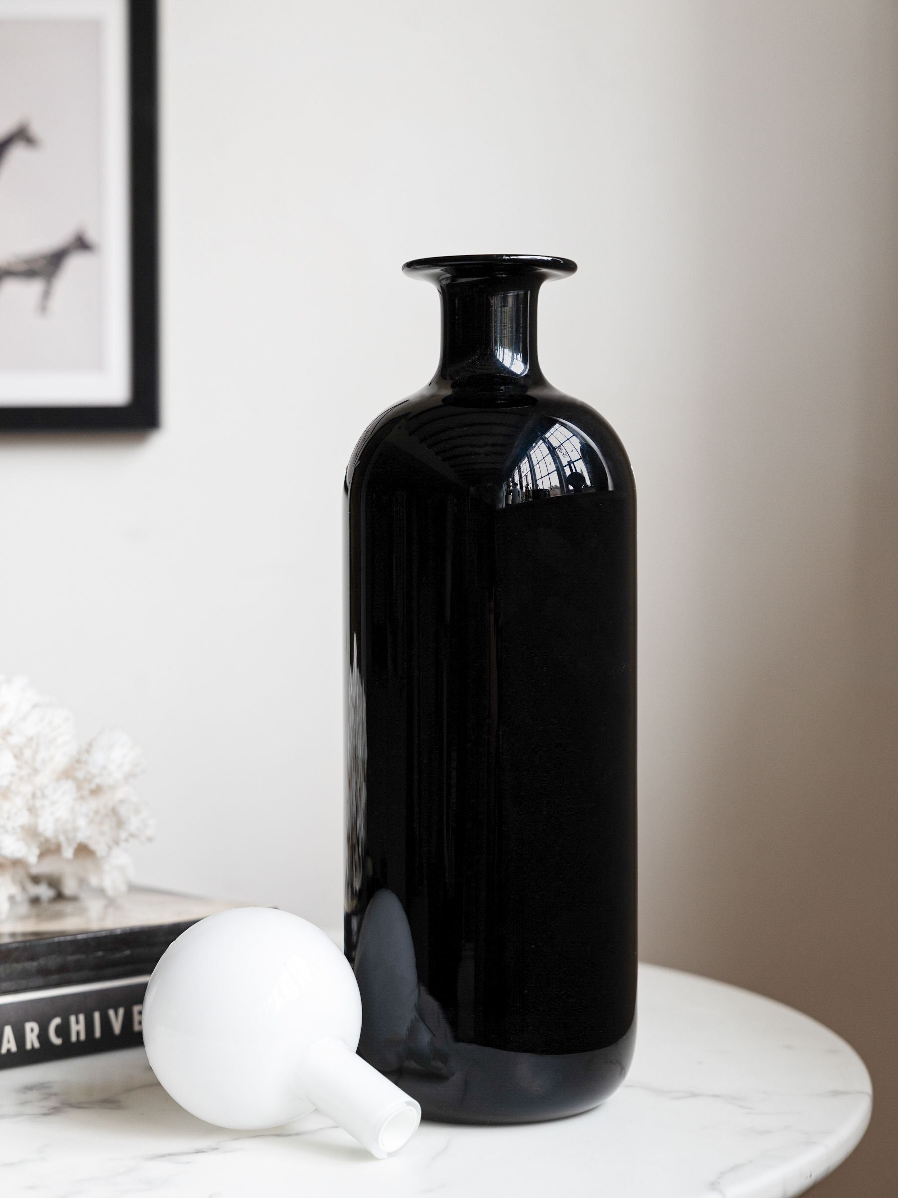 Rockett St George black and white apothecary bottle vase, imported from the UK