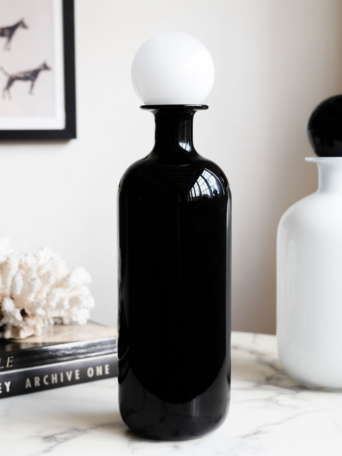 Rockett St George black and white apothecary bottle vase, imported from the UK