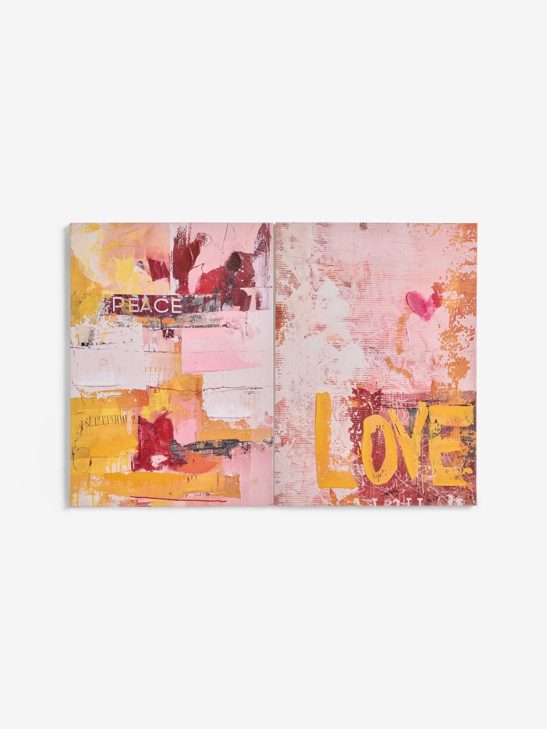 Rockett St George pink/orange canvas wall art set, imported from the UK