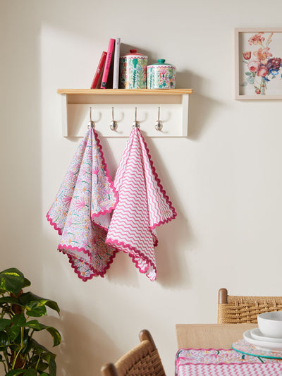 Next Lucy Tiffney Set of 2 Pink/Yellow Tea Towels- Buy online at McGrocer