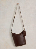White Stuff Brown Fern Leather Cross-Body Bag