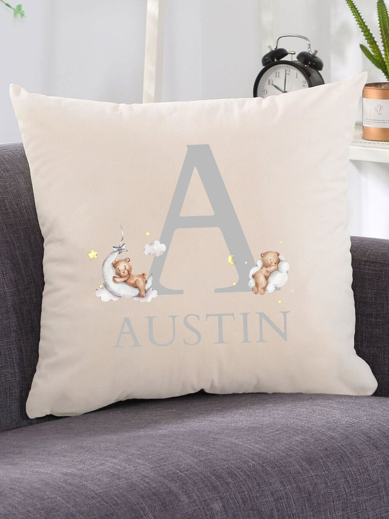 Personalised childrens bedroom cushion 40x40 cm - British product