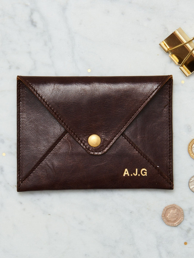 Posh Totty Designs personalised brown leather passport holder - British product