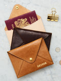 Posh Totty Designs personalised brown leather passport holder - British product