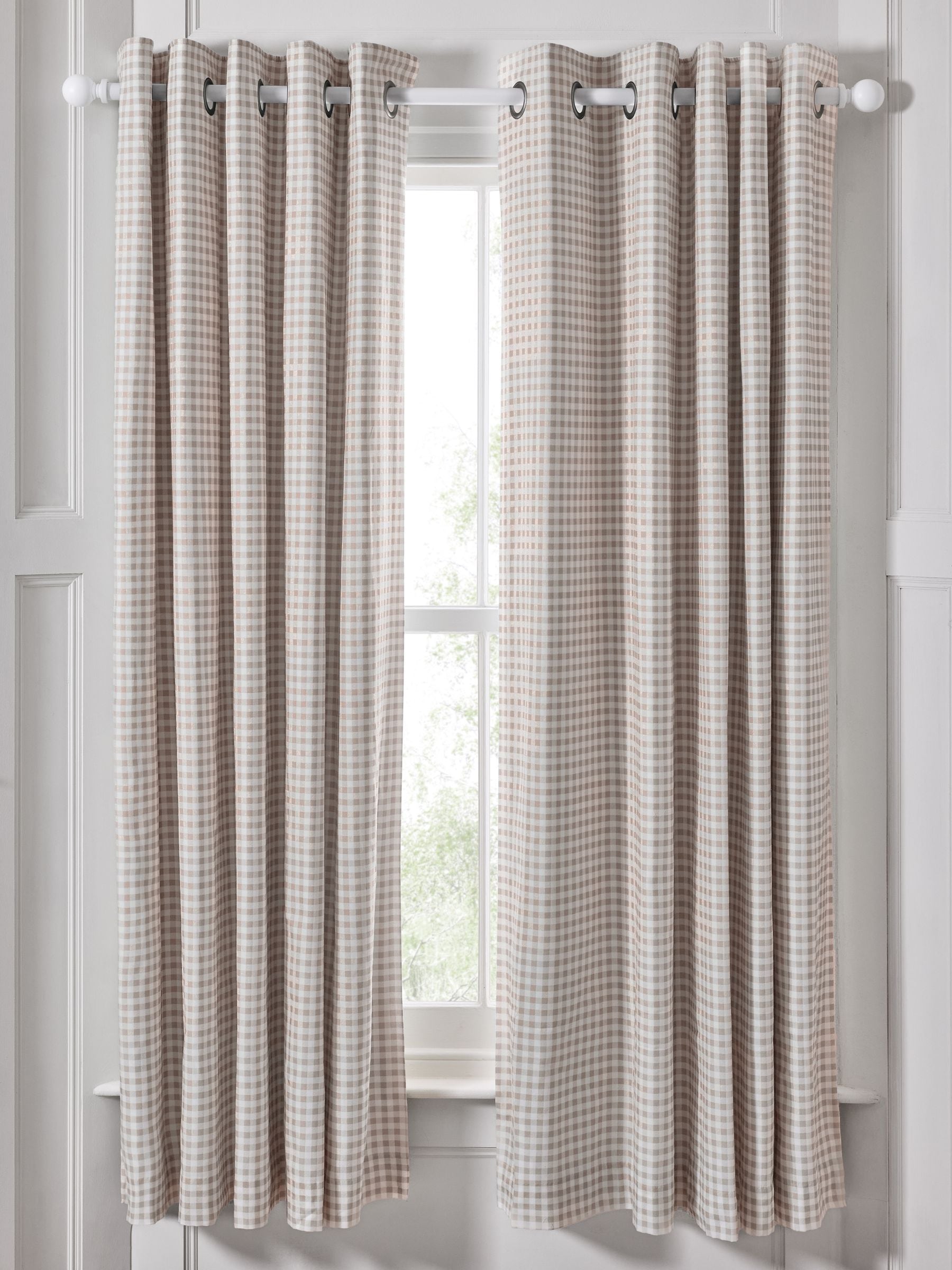 Jojo Maman Bébé Natural Gingham Blackout Lined Curtains