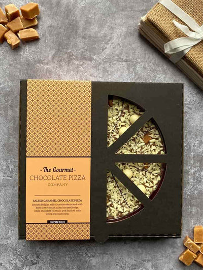 Next The Gourmet Chocolate Pizza Co Salted Caramel 7 Inch Chocolate Pizza- Buy online at McGrocer