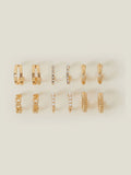 Accessorize gold tone textured hoops earrings 6 pack, UK version
