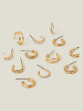 Accessorize gold tone textured hoops earrings 6 pack, UK version