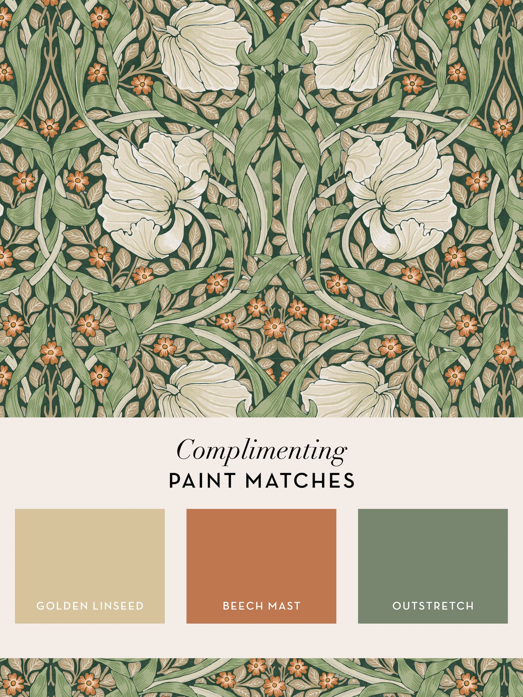 William Morris Pimpernel wallpaper sample green UK version