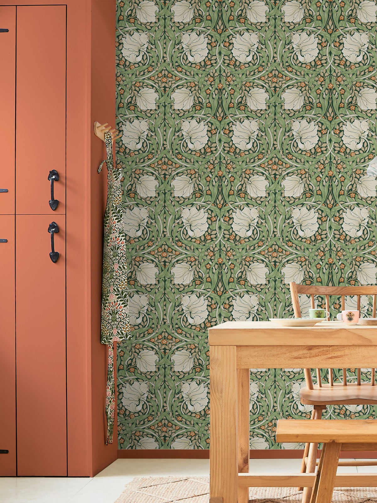 William Morris Pimpernel wallpaper sample green UK version