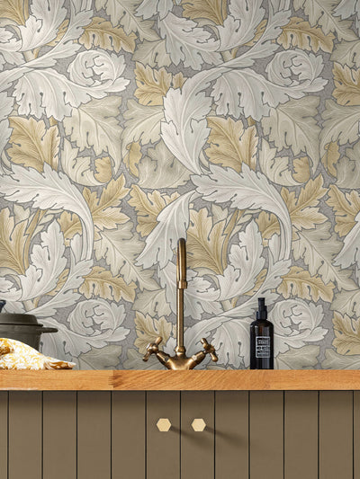 Next William Morris At Home Acanthus Neutral A4 Wallpaper Sample- Buy online at McGrocer
