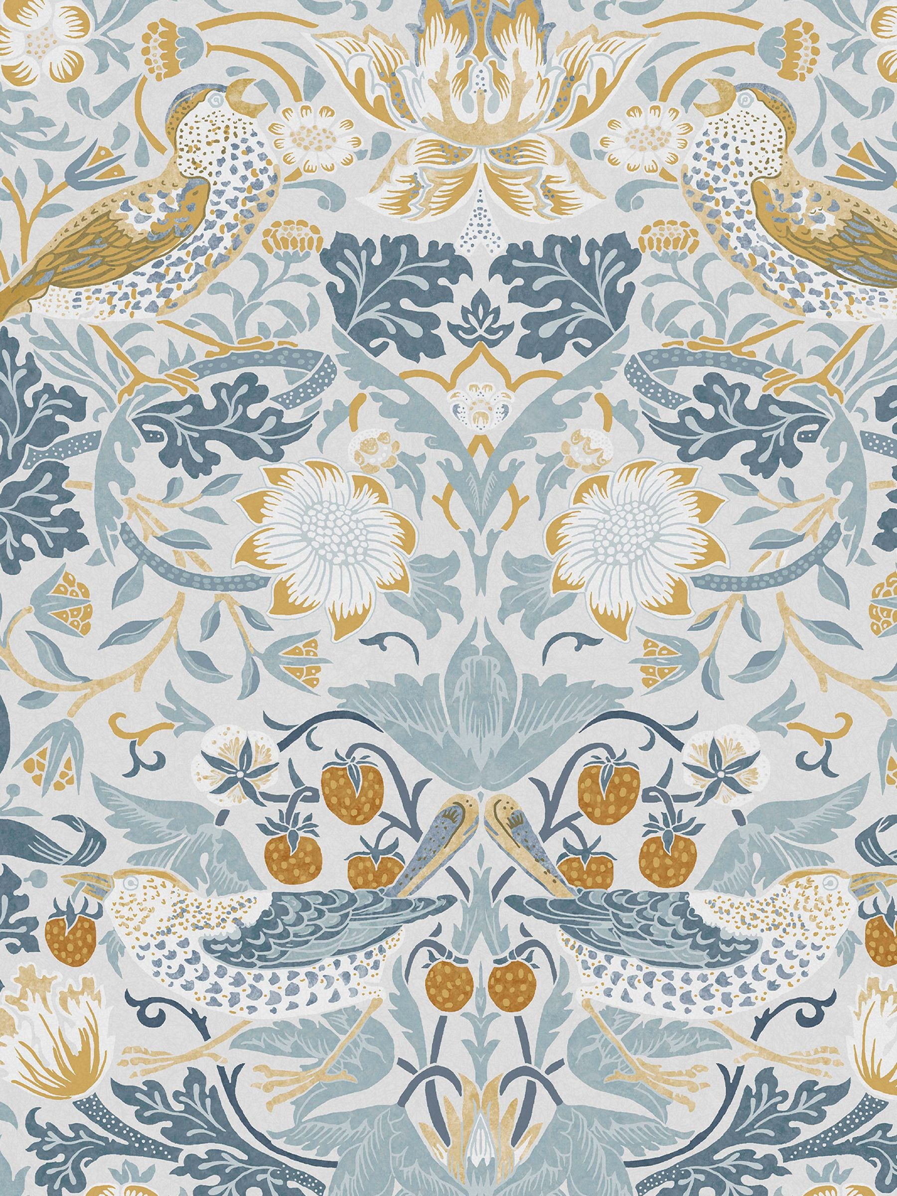 William Morris Strawberry Thief sample Soft Blue A4, imported from the UK