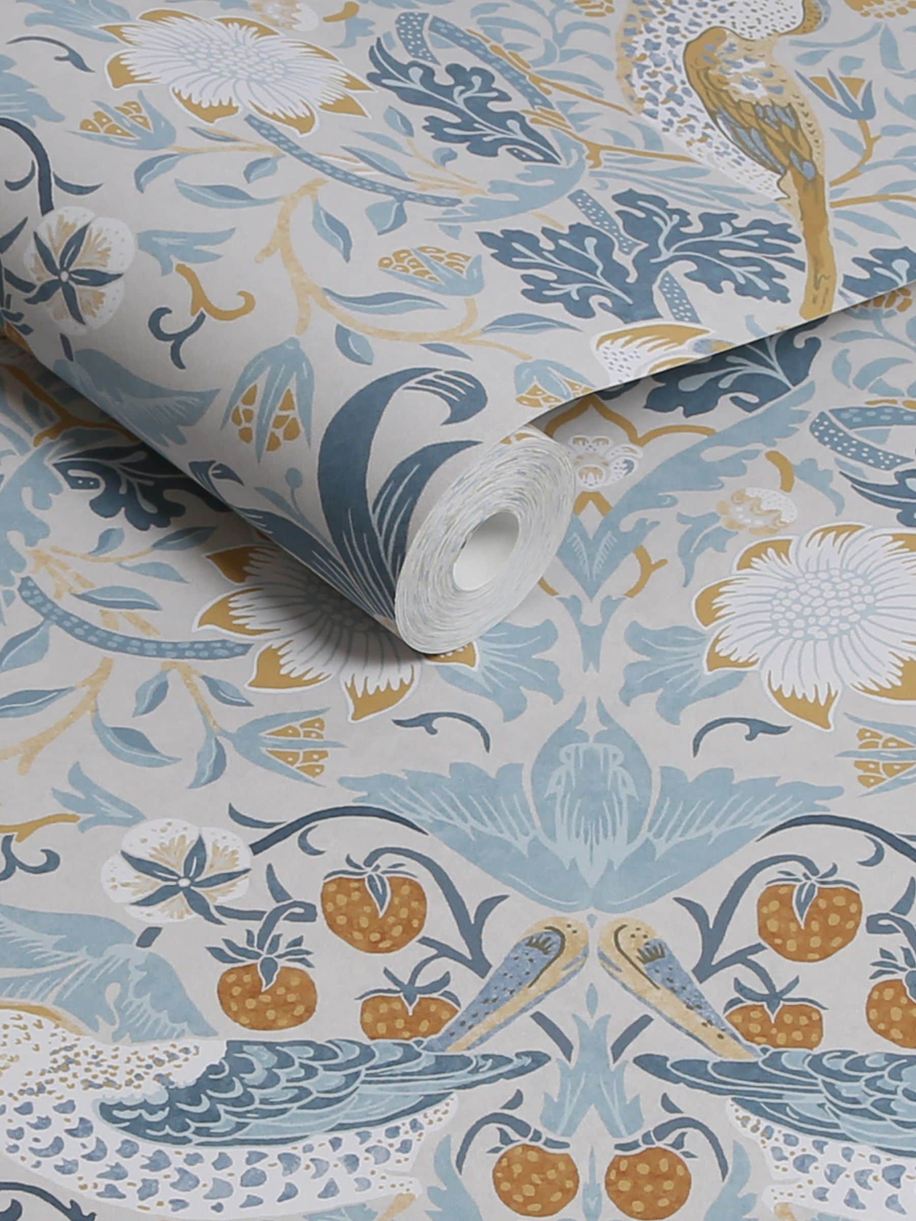 William Morris Strawberry Thief sample Soft Blue A4, imported from the UK