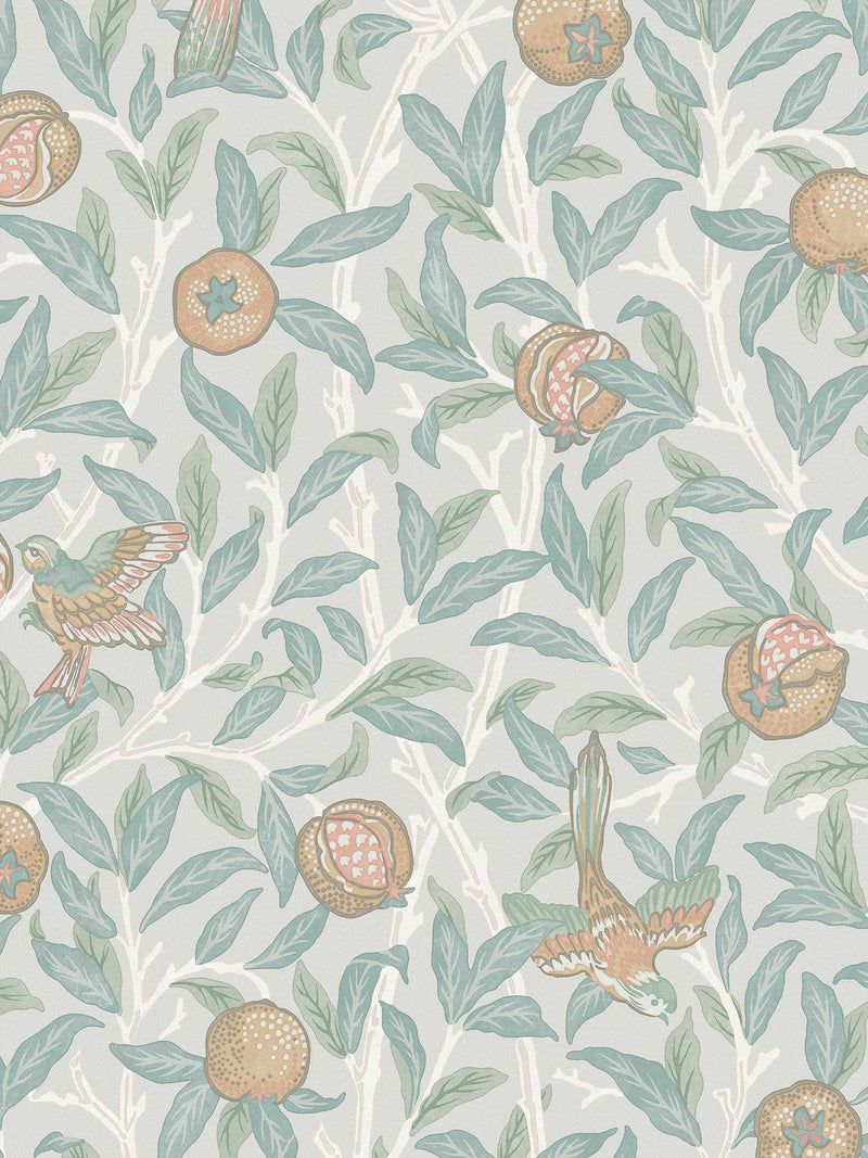 William Morris Bird and Pomegranate wallpaper Duck Egg, imported from the UK