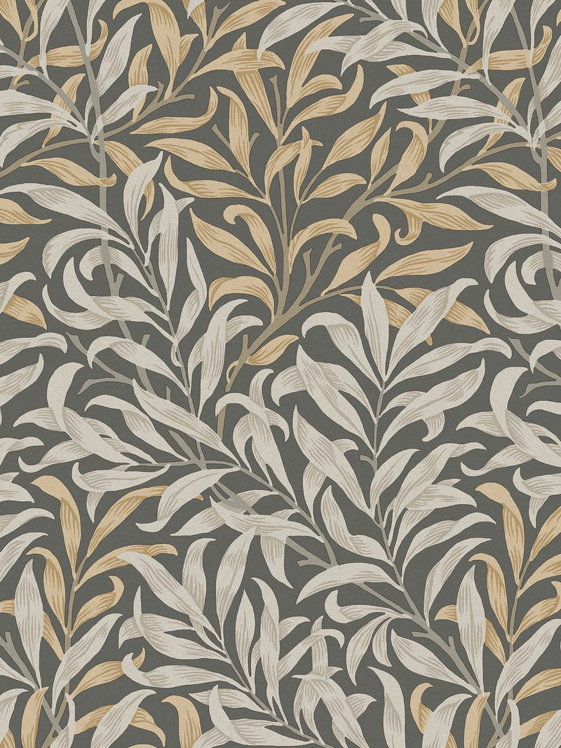 William Morris Charcoal Willow Bough A4 wallpaper sample, imported from the UK