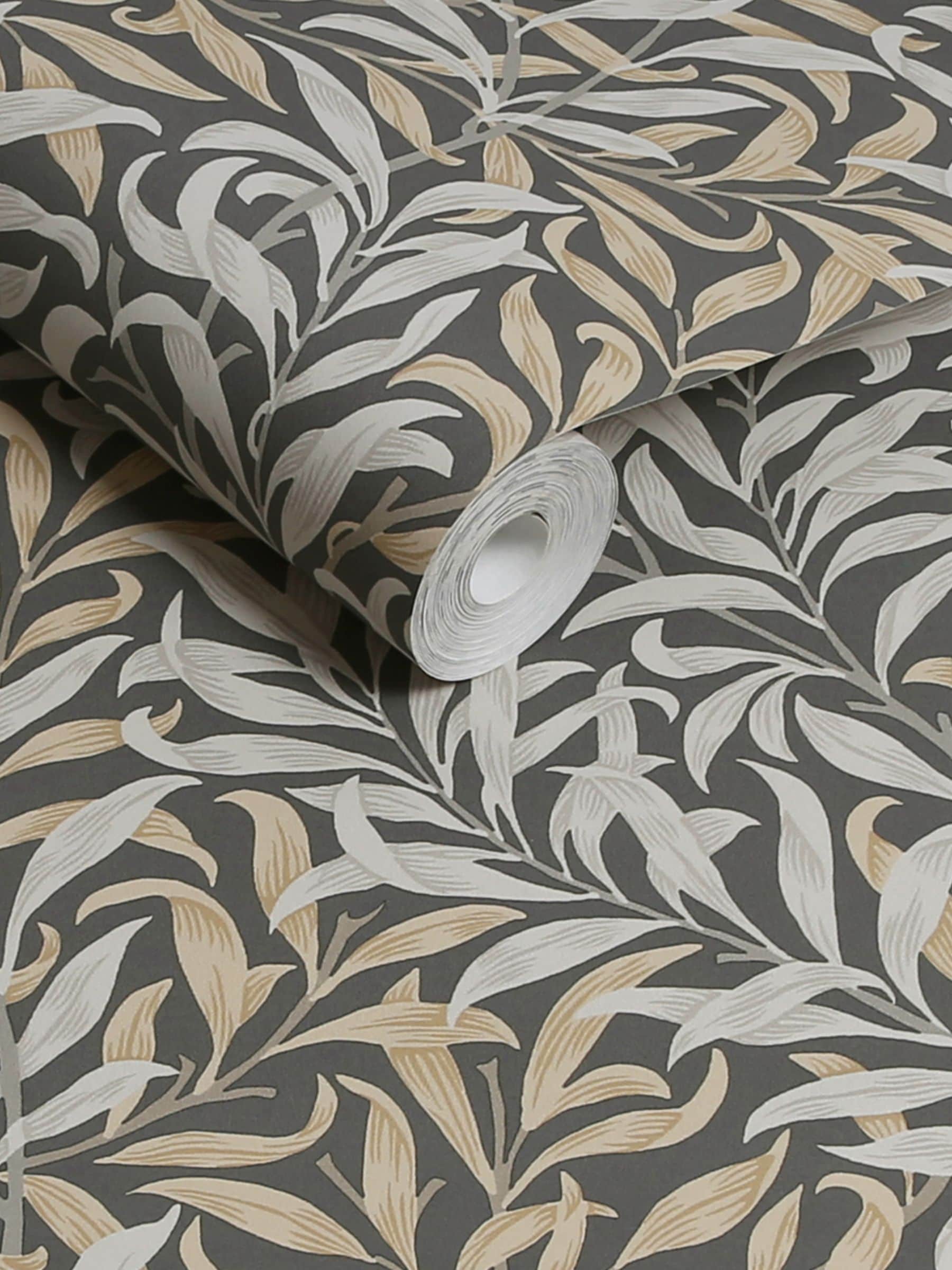 William Morris Charcoal Willow Bough A4 wallpaper sample, imported from the UK