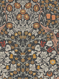 William Morris Blackthorn charcoal wallpaper sample A4, imported from the UK