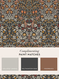 William Morris Blackthorn charcoal wallpaper sample A4, imported from the UK