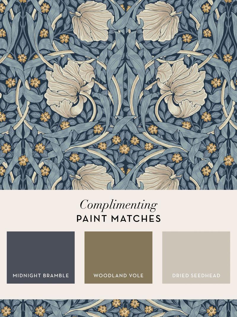 William Morris Blue Pimpernel wallpaper sample A4 - British product
