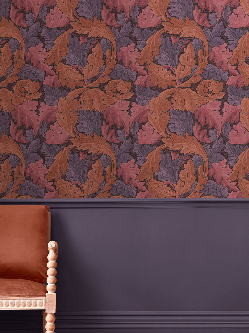 William Morris At Home wallpaper sample Plum Acanthus A4 - British product