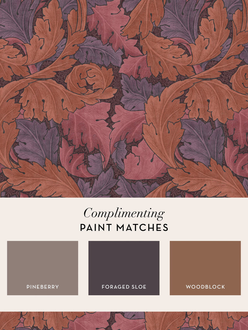 William Morris At Home wallpaper sample Plum Acanthus A4 - British product