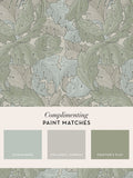 William Morris At Home Acanthus wallpaper sample in sage and duck egg, UK version