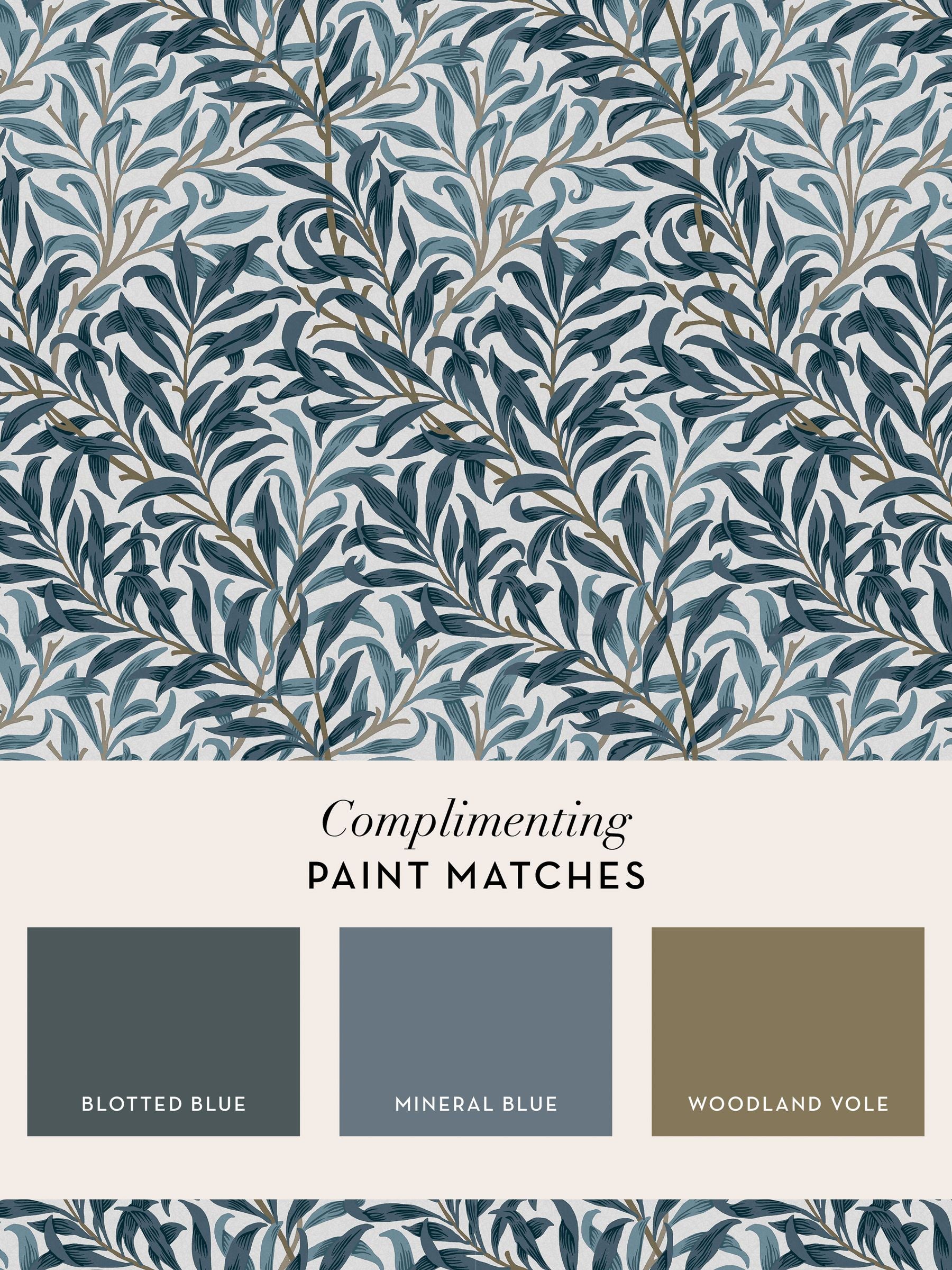William Morris Willow Bough A4 wallpaper sample, imported from the UK