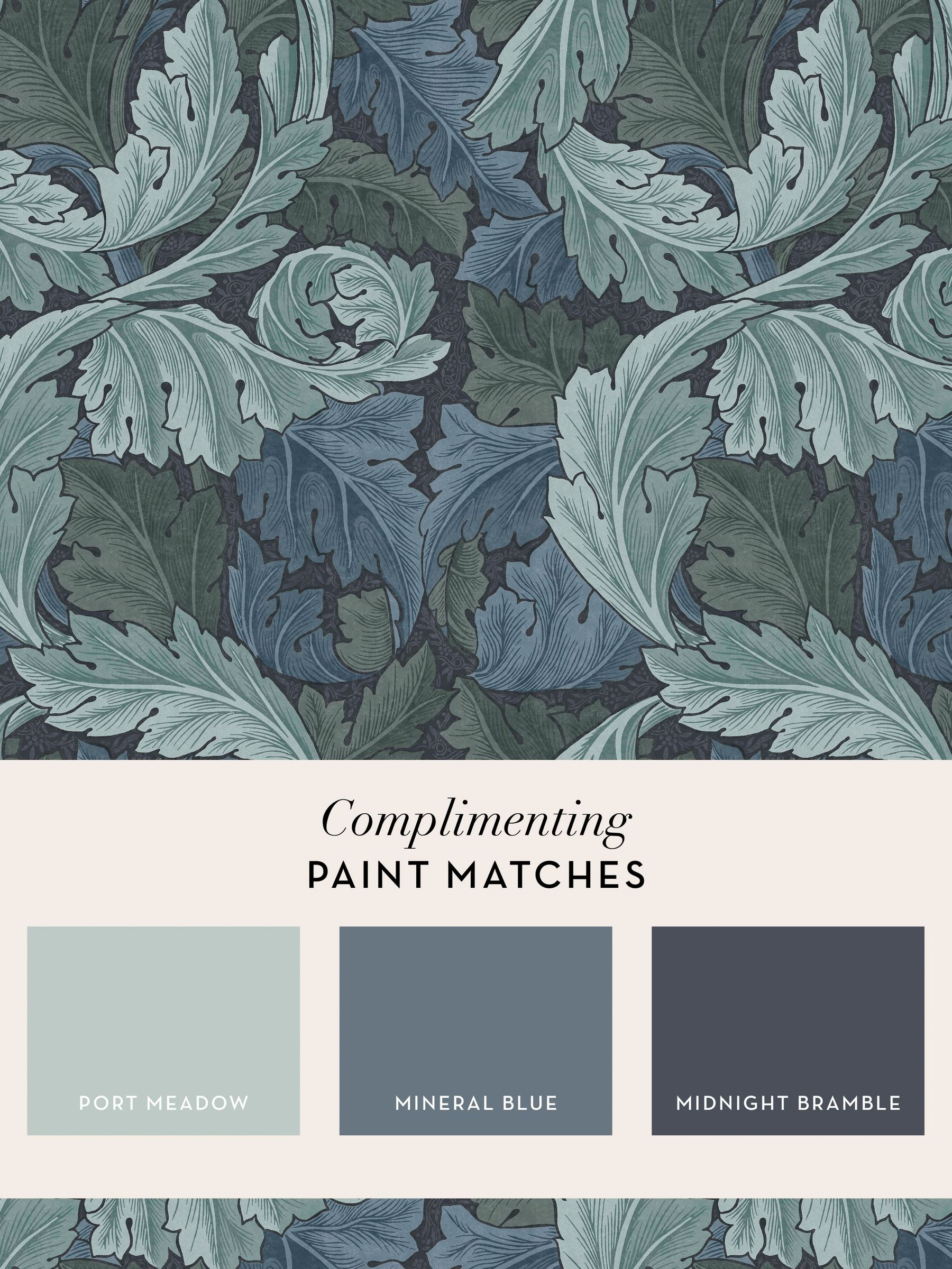 William Morris Blue Acanthus wallpaper sample A4 - British product