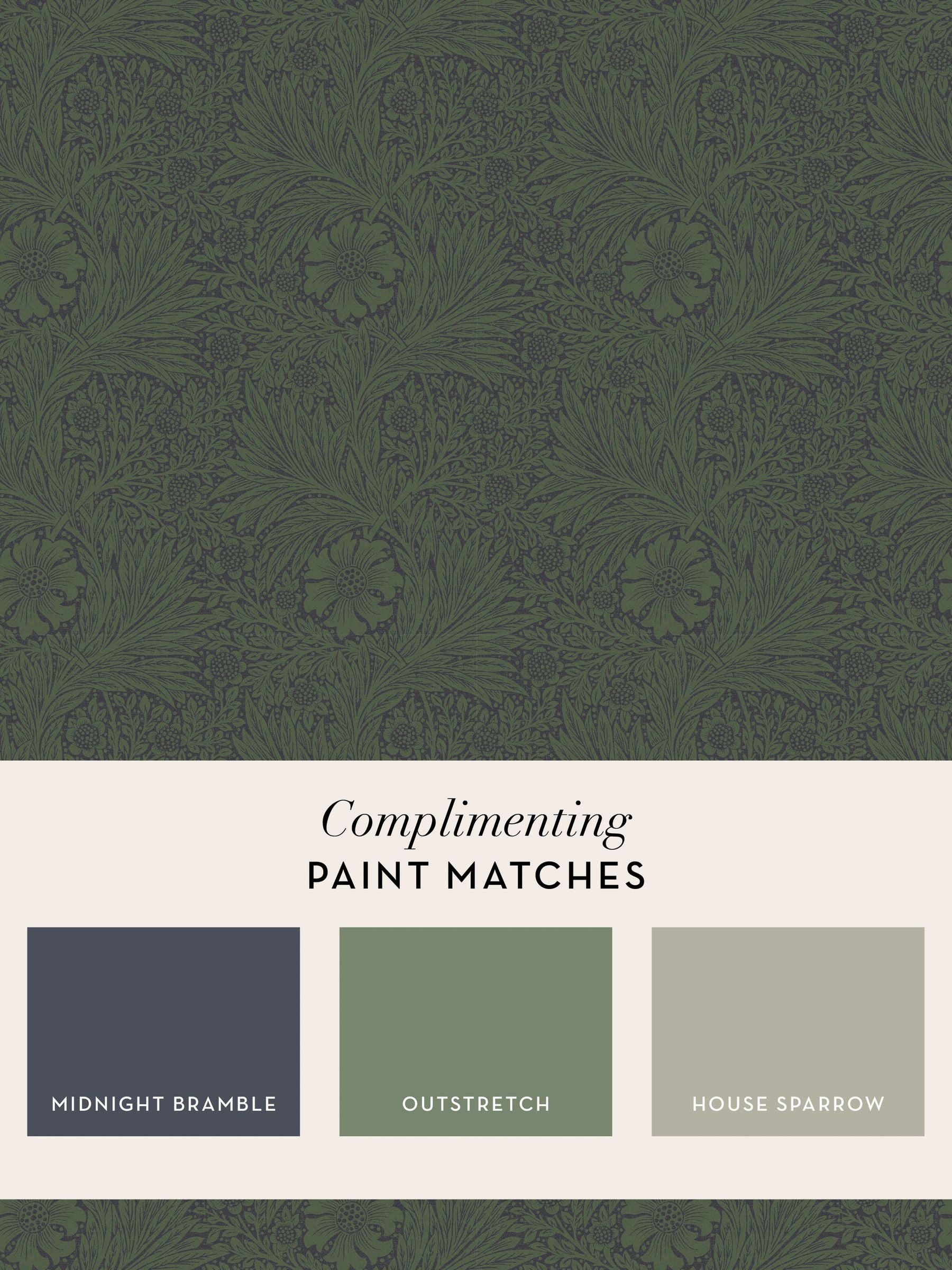 William Morris At Home Green Marigold wallpaper sample A4 - British product
