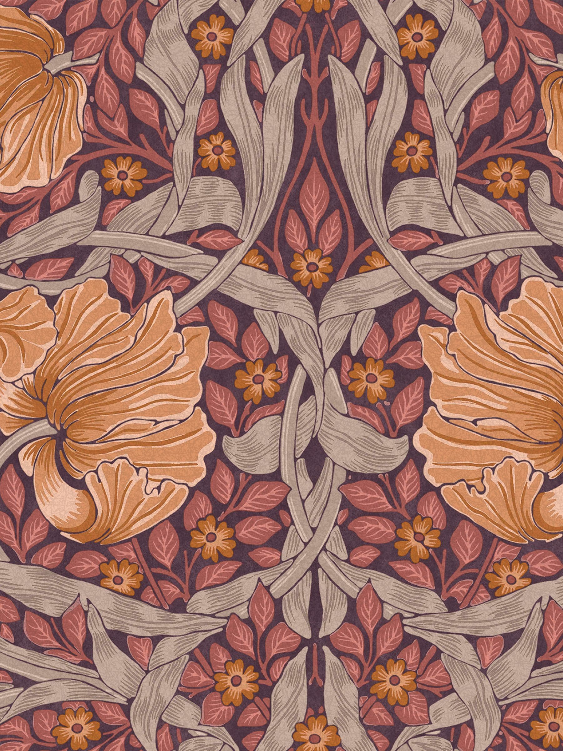 William Morris Plum Pimpernel wallpaper sample A4 - British product