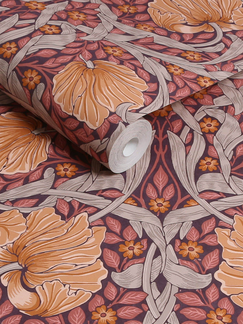 William Morris Plum Pimpernel wallpaper sample A4 - British product