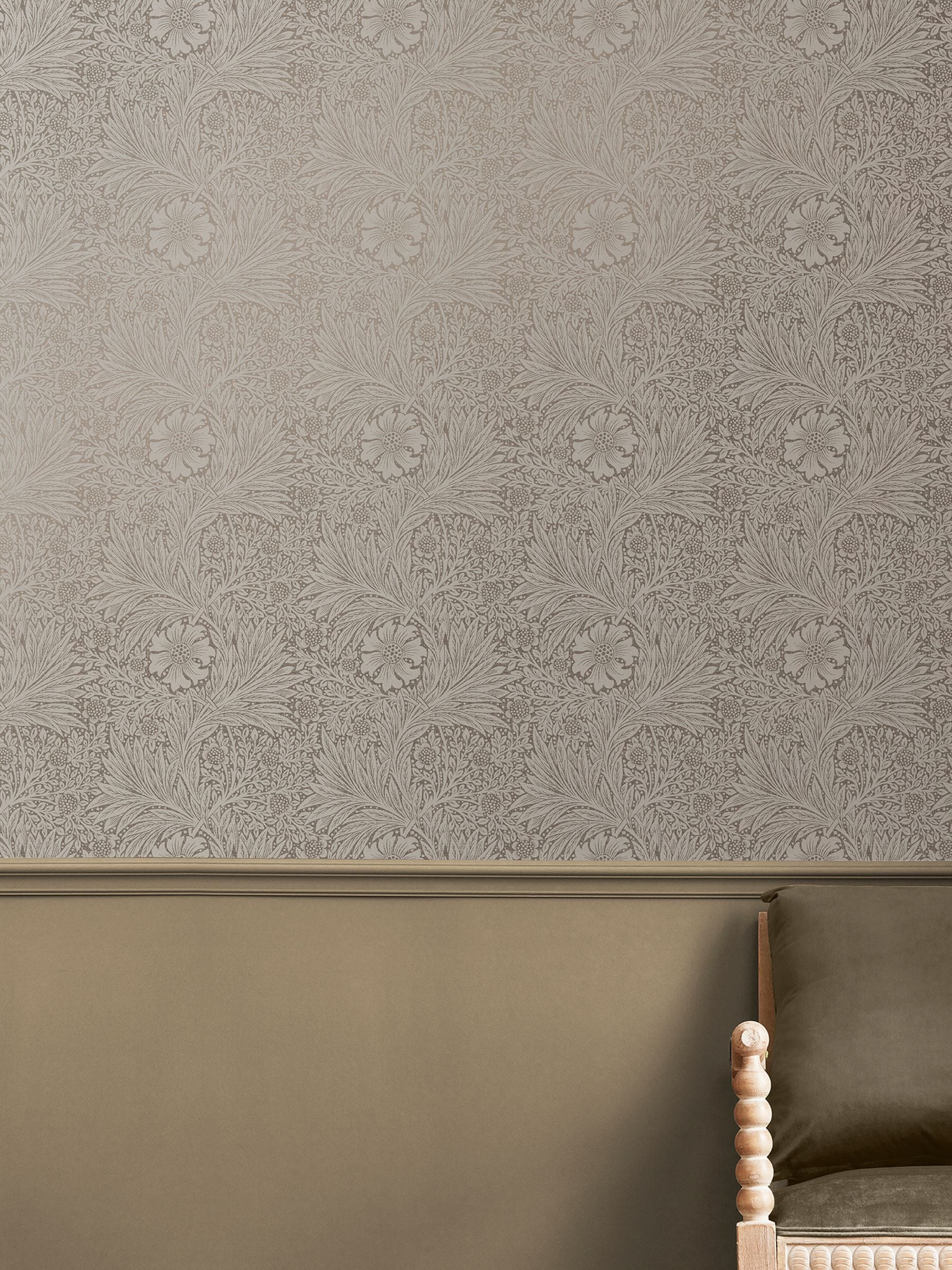 William Morris Marigold Fibrous Neutral wallpaper sample A4, UK version