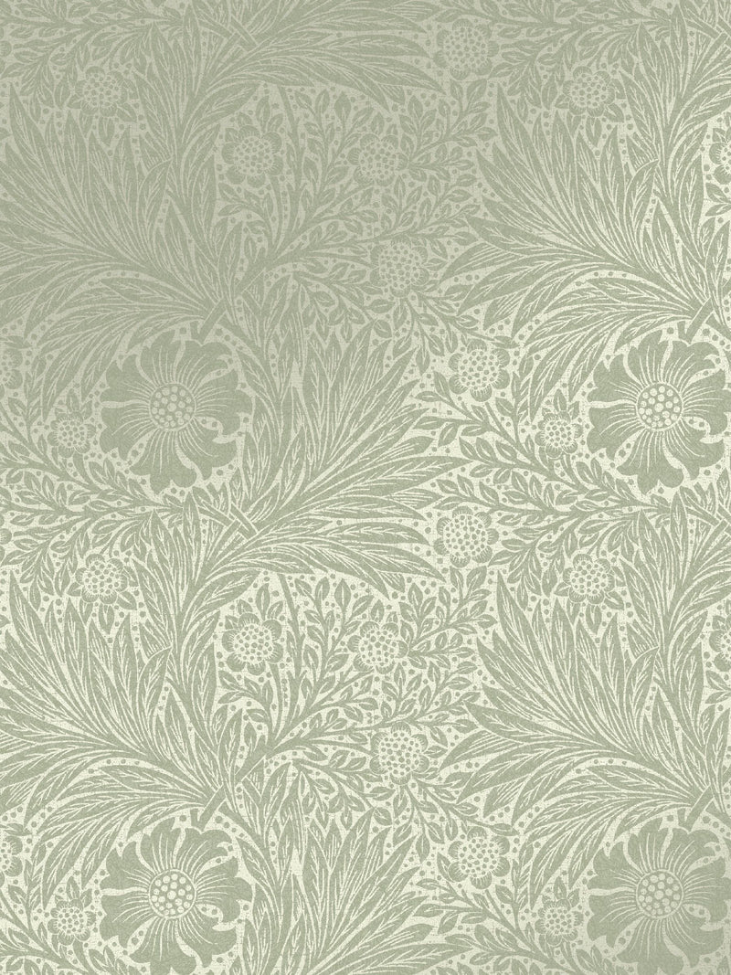 William Morris Marigold wallpaper sample sage fibrous A4, UK version